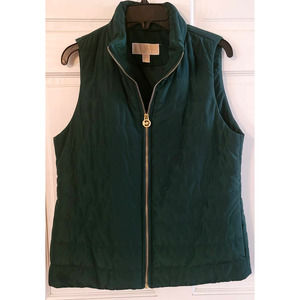 Michael Kors Green Quilted Puffer Vest - Size M